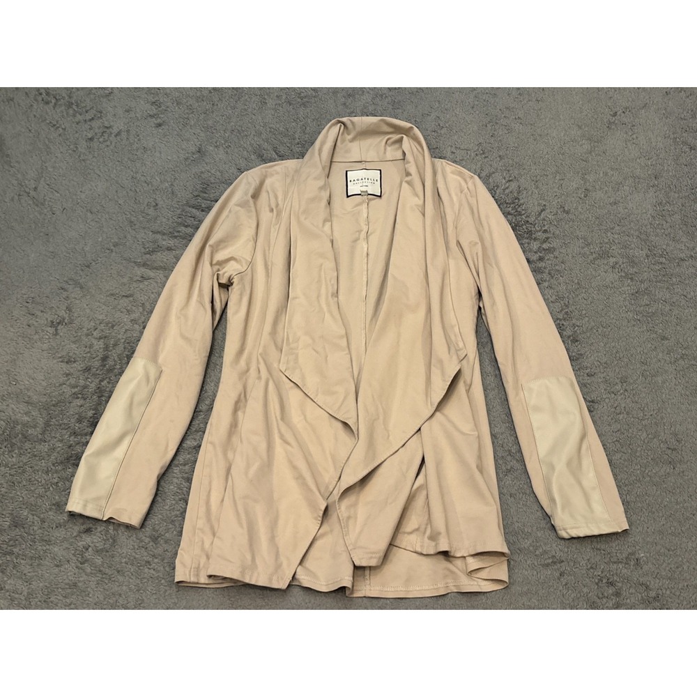 Bagatelle Open Front Cardigan Womens XL Beige Cream Soft Cozy Heavyweight